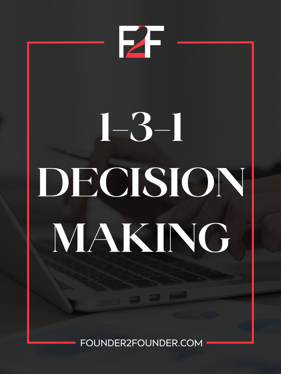 1-3-1 Decision Framework process diagram - leadership decision-making tool graphic